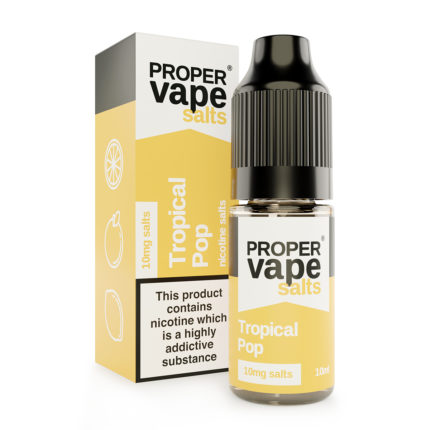 Our fruity Tropical Pop vape is packed full of colourful flavour. Bursting with tropical sunshine, the zesty zing of lemon and grapefruit is brilliantly balanced with the sugary sweetness of orange. Try Tropical Pop by Proper Vape today!