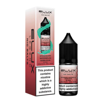 Elux Legend Nic Salts Strawberry Watermelon Bubblegum (10ml) Indulge in the sweet and fruity fusion of Elux Legend Nic Salts Strawberry Watermelon Bubblegum. This e-liquid combines ripe strawberries, refreshing watermelons, and a hint of bubblegum. Designed for pod systems and mouth-to-lung devices. Available in 10mg and 20mg nicotine salt strengths
