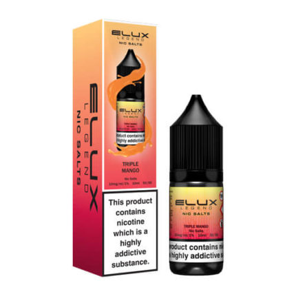 Indulge in the tropical sweetness of Elux Legend Nic Salt Triple Mango. This delectable e-liquid takes the succulent flavours of ripe mangoes and triples the delight for an intensified vaping experience. With each inhale, you'll be greeted by the juicy and exotic notes of fresh mangoes, delivering a burst of tropical goodness that will transport you to sun-kissed shores. The luscious mango flavour is intensified, offering a rich and satisfying taste that truly captures the essence of the fruit.