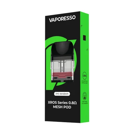 Vaporesso Xros Pods pack of 4- Features, COREX 2.0. The COREX 2.0 builds on the first generation with refined adjustments to the morph mesh grid size for optimal temperature matching, enabling faster heating and an explosive taste. Meanwhile, upgraded cotton efficiently supplies e-liquid, prevents burnt taste, and extends the lifespan. Available in 0.4, 0.6, 0.8, 1.0, 1.2 ohms