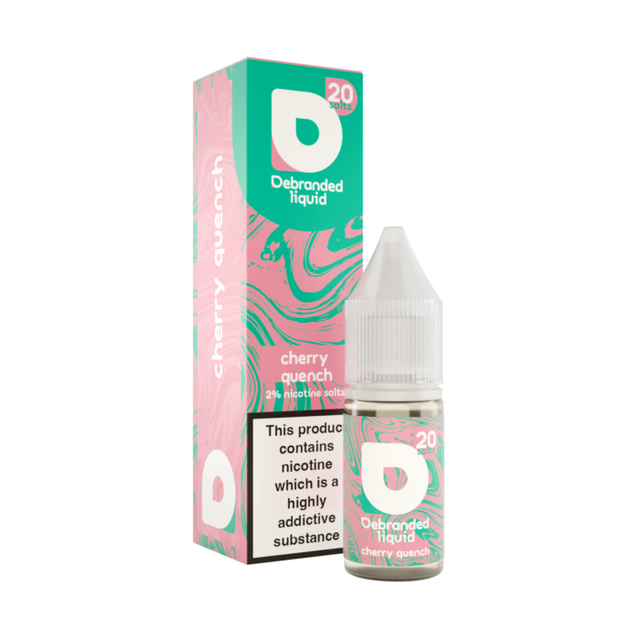 Introducing a new range of nicotine salts by Debranded, High in flavour and always refreshing to taste. With a range of flavours familiar and new. Try some today. Debranded NicSalts Cherry Quench 10ml. A vibrant and juicy cherry flavor that quenches your thirst with every puff.