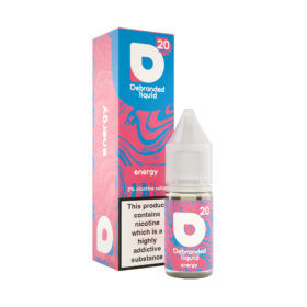 Debranded Nicsalts Energy 10ml. An invigorating blend inspired by your favorite energy drink, packed with zesty and electrifying notes.