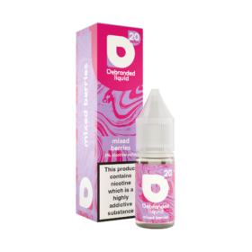 Debranded Nicsalts Mixed Berries 10ml A harmonious blend of ripe strawberries, blueberries, raspberries, and blackberries for a juicy berry experience.