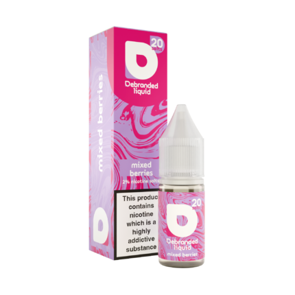 Debranded Nicsalts Mixed Berries 10ml A harmonious blend of ripe strawberries, blueberries, raspberries, and blackberries for a juicy berry experience.