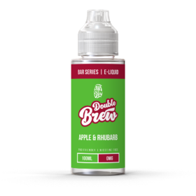 Double Brew Bar Series Apple Rhubarb 100ml Immerse yourself in the tantalizing blend of crisp apples and tangy rhubarb. This e-liquid offers a harmonious marriage of sweet and tart notes, creating a symphony of flavours that dance across your taste buds.