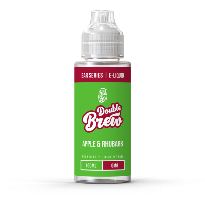 Double Brew Bar Series Apple Rhubarb 100ml Immerse yourself in the tantalizing blend of crisp apples and tangy rhubarb. This e-liquid offers a harmonious marriage of sweet and tart notes, creating a symphony of flavours that dance across your taste buds.